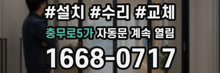 충무로5가 자동문 계속 열림