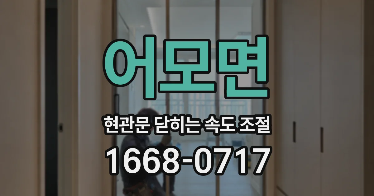 어모면 현관문 닫히는 속도 조절