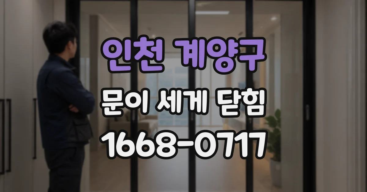 인천 계양구 문이 세게 닫힘