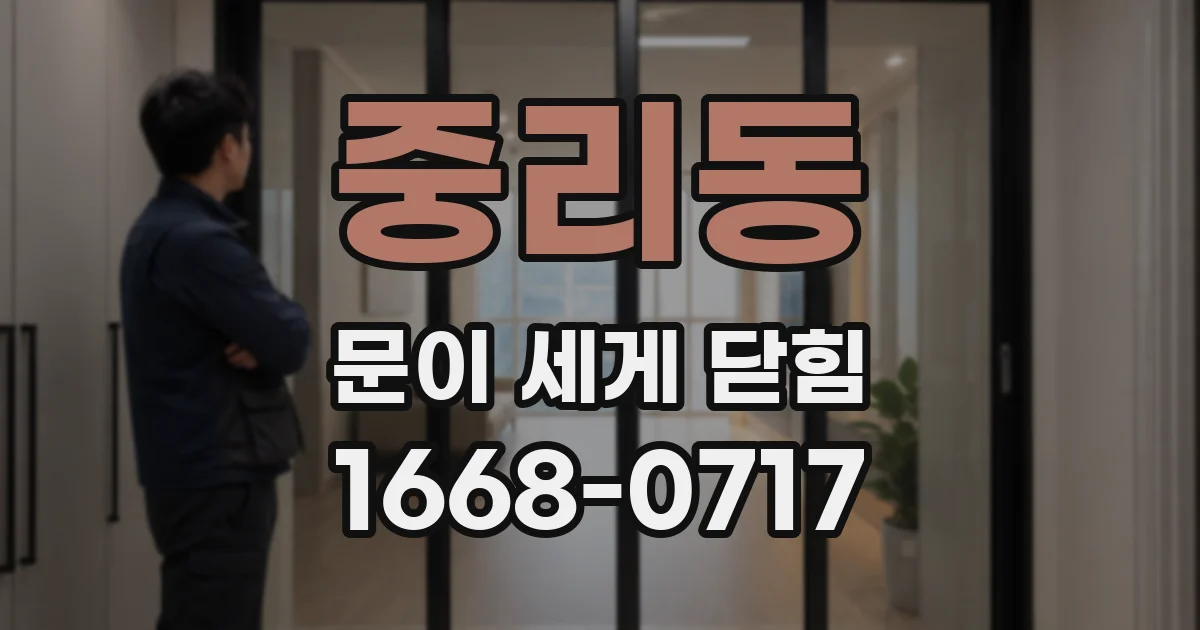 중리동 문이 세게 닫힘