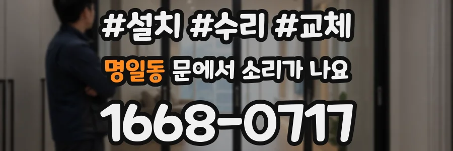 명일동 문에서 소리가 나요