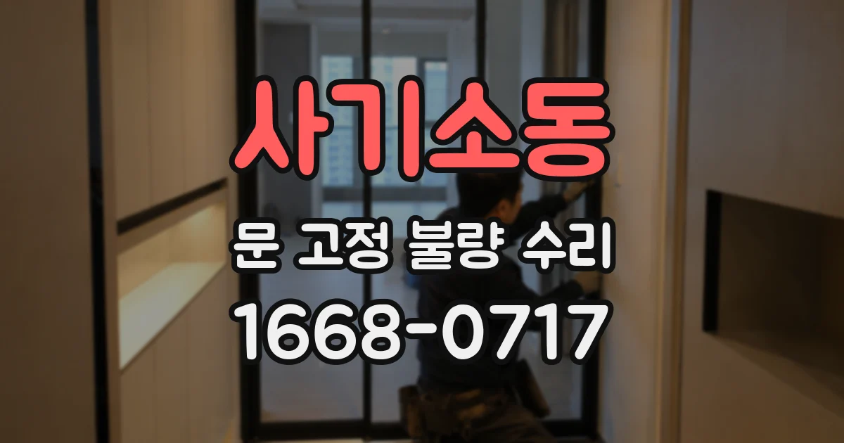 사기소동 문 고정 불량 수리