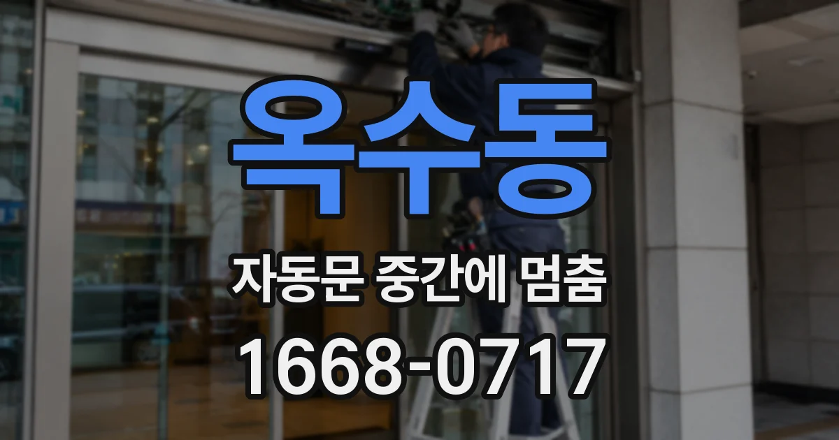 옥수동 자동문 중간에 멈춤