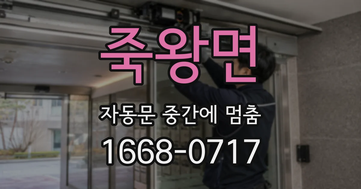 죽왕면 자동문 중간에 멈춤