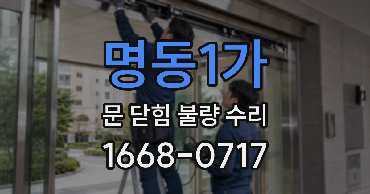 명동1가 문 닫힘 불량 수리