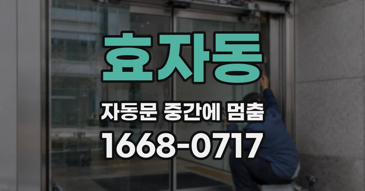 효자동 자동문 중간에 멈춤