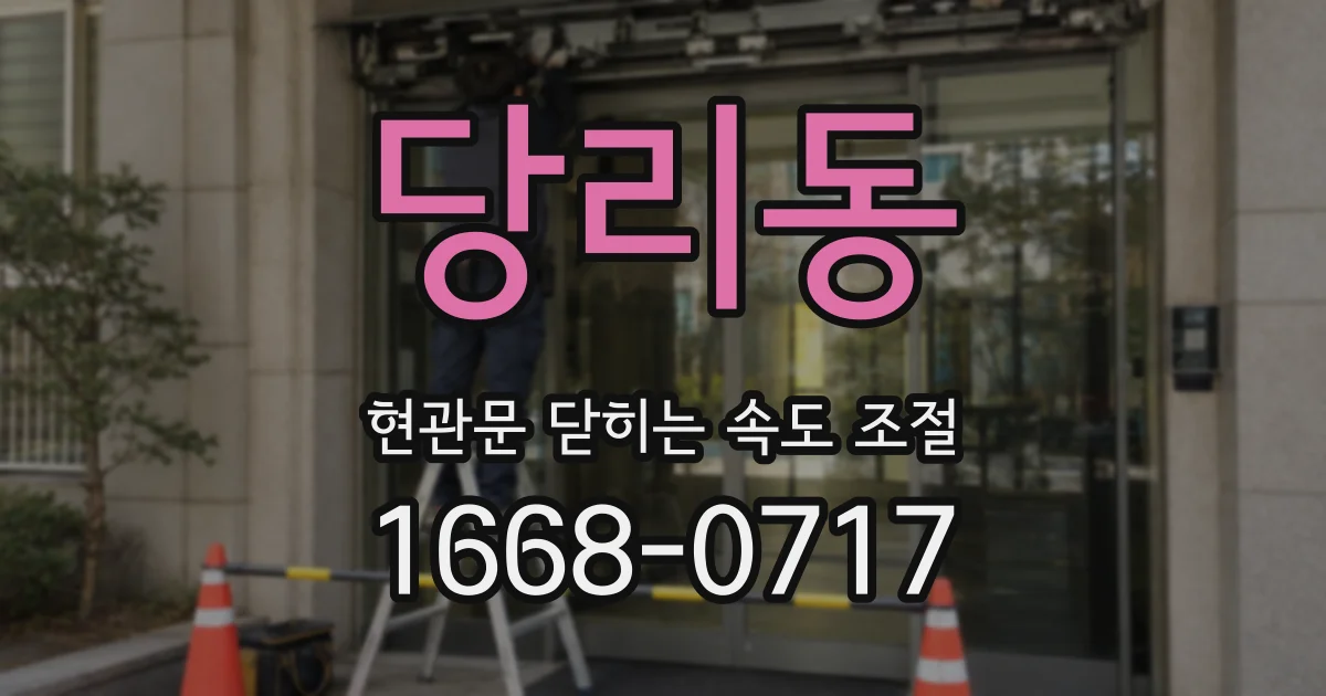 당리동 현관문 닫히는 속도 조절