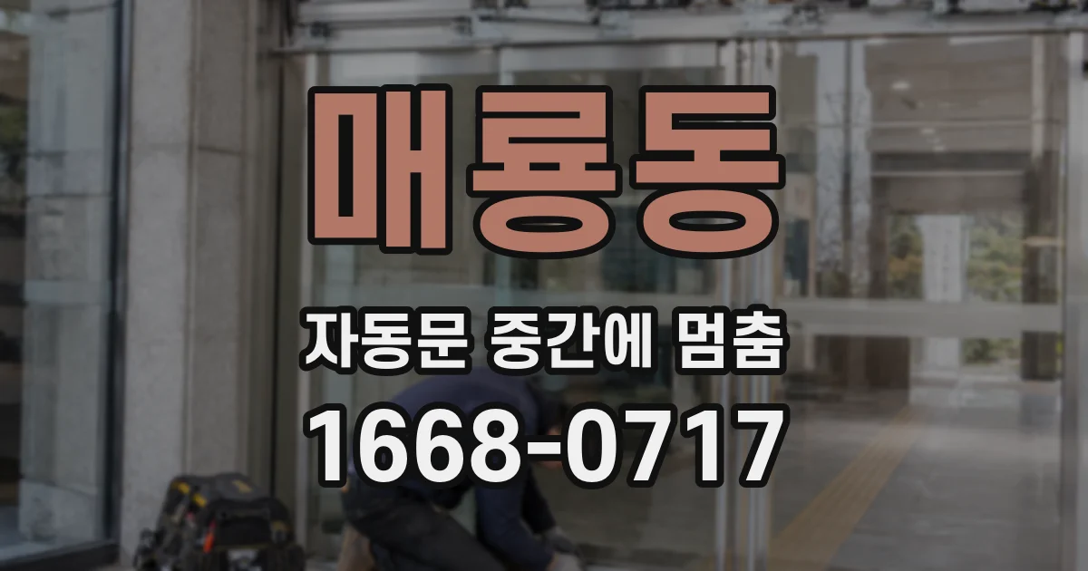 매룡동 자동문 중간에 멈춤