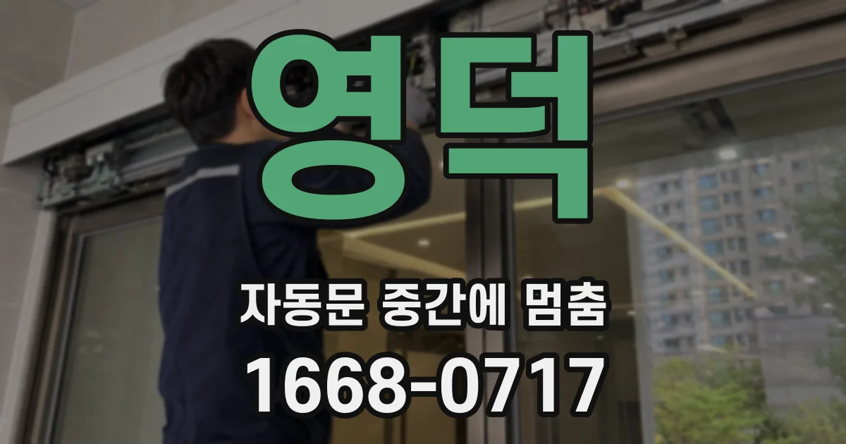 영덕 자동문 중간에 멈춤