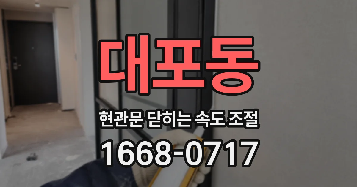 대포동 현관문 닫히는 속도 조절