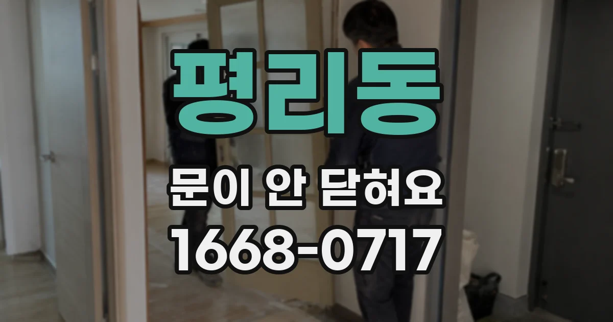 평리동 문이 안 닫혀요