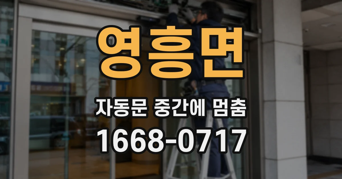 영흥면 자동문 중간에 멈춤