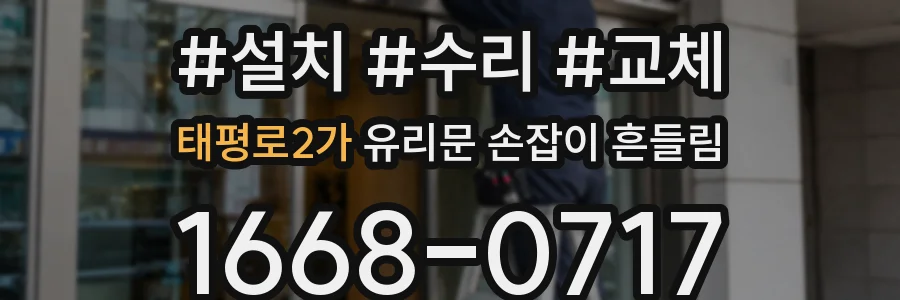 태평로2가 유리문 손잡이 흔들림