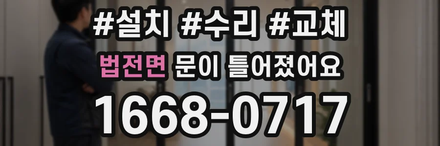 법전면 문이 틀어졌어요