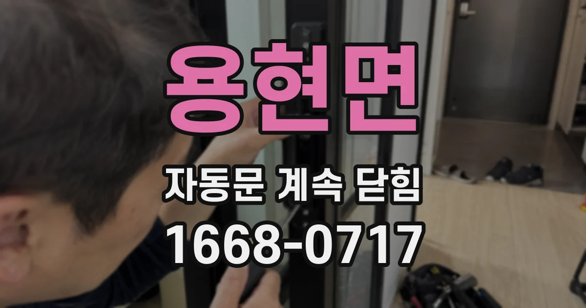 용현면 자동문 계속 닫힘