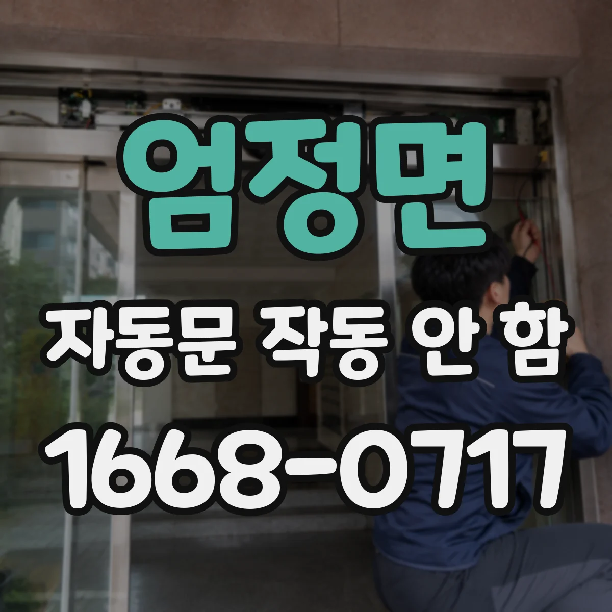 엄정면 자동문 작동 안 함