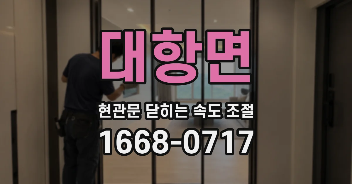 대항면 현관문 닫히는 속도 조절