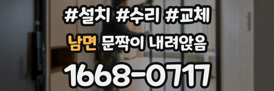 남면 문짝이 내려앉음