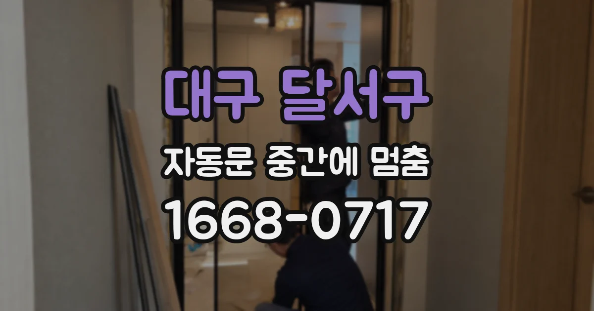 대구 달서구 자동문 중간에 멈춤