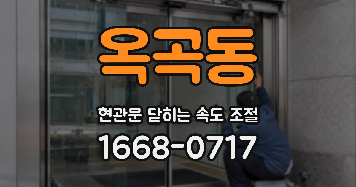 옥곡동 현관문 닫히는 속도 조절