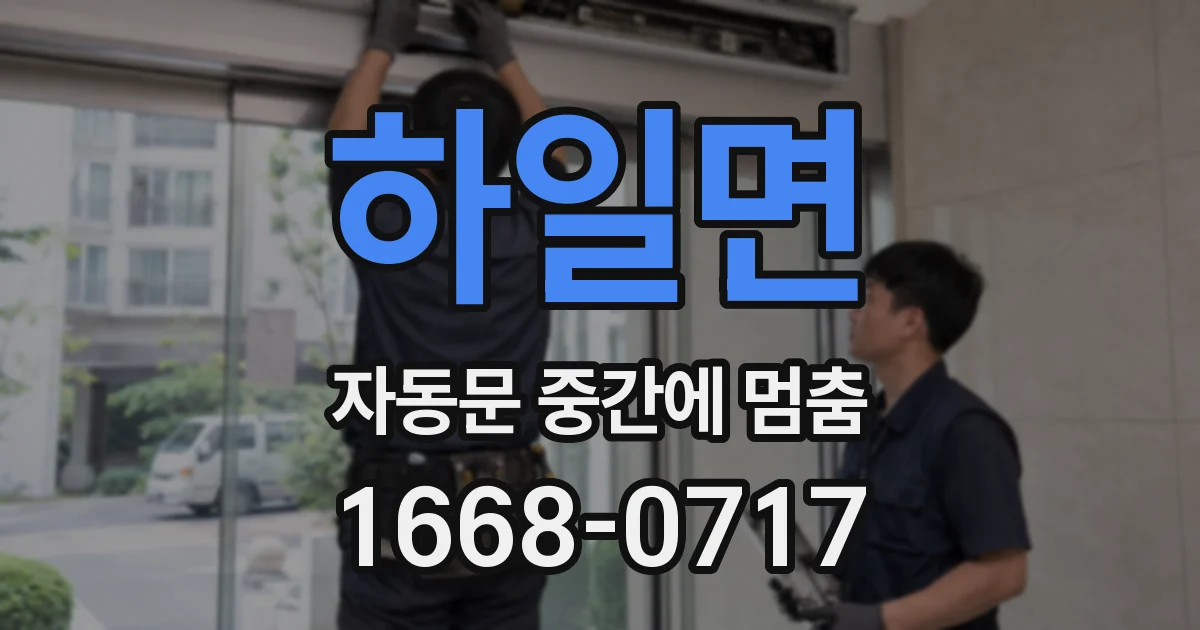 하일면 자동문 중간에 멈춤