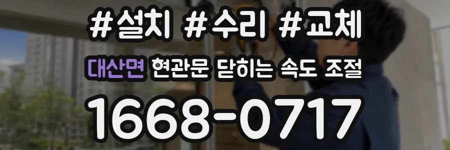 대산면 현관문 닫히는 속도 조절