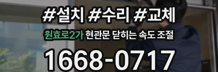 원효로2가 현관문 닫히는 속도 조절