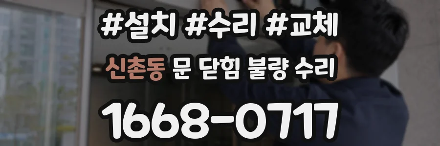 신촌동 문 닫힘 불량 수리