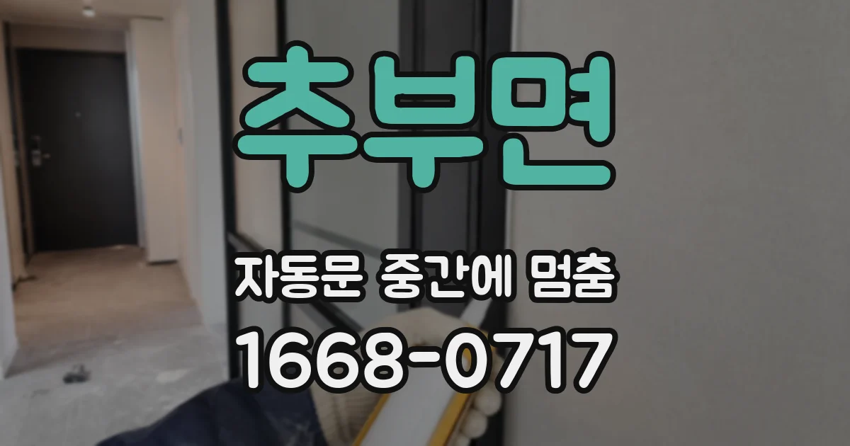 추부면 자동문 중간에 멈춤