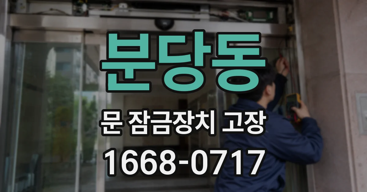 분당동 문 잠금장치 고장