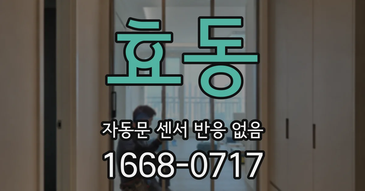 효동 자동문 센서 반응 없음