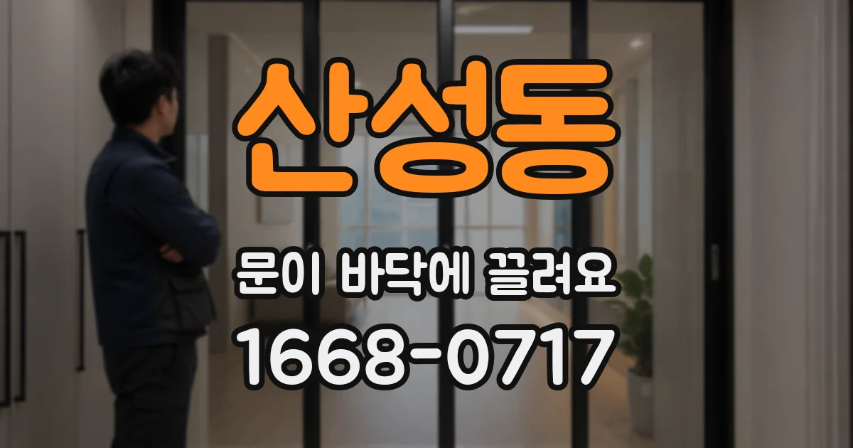 산성동 문이 바닥에 끌려요
