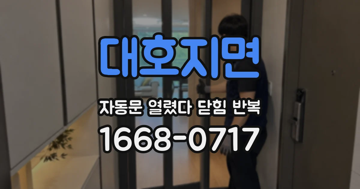 대호지면 자동문 열렸다 닫힘 반복