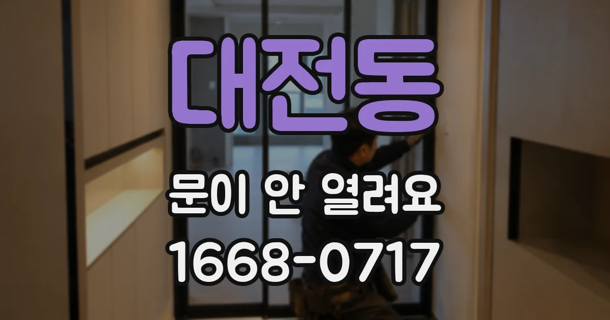 대전동 문이 안 열려요
