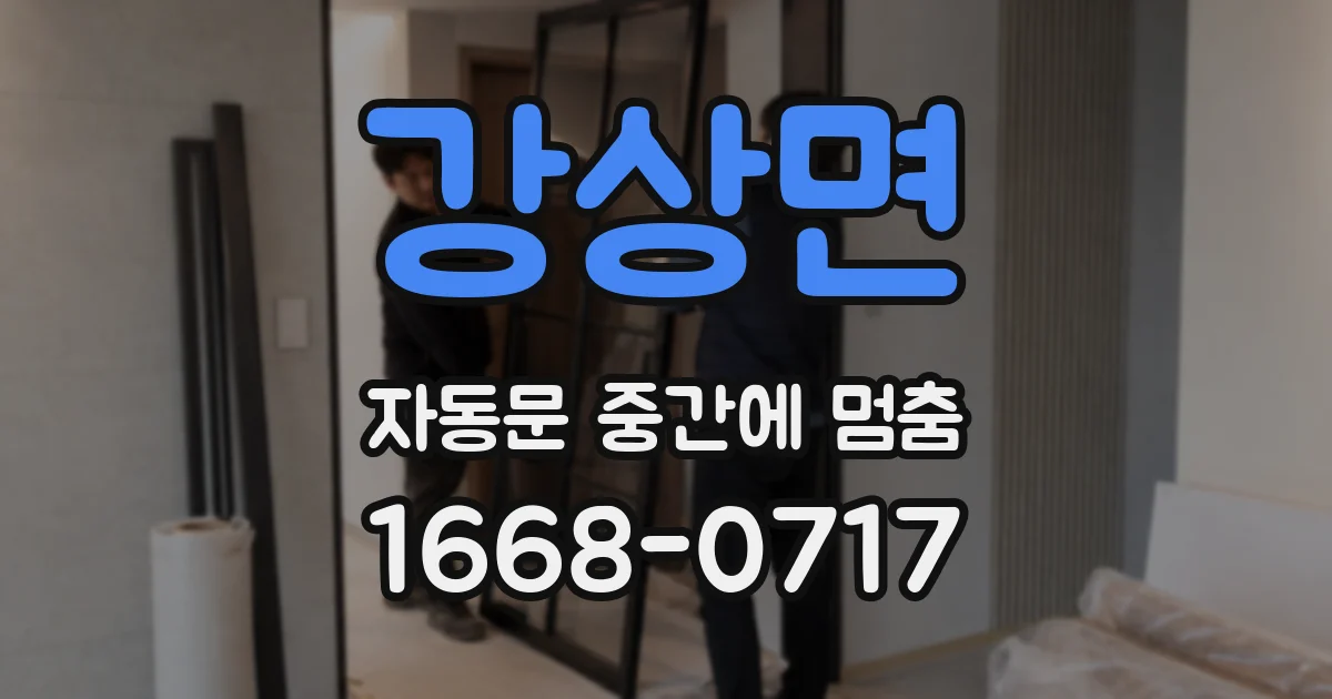 강상면 자동문 중간에 멈춤
