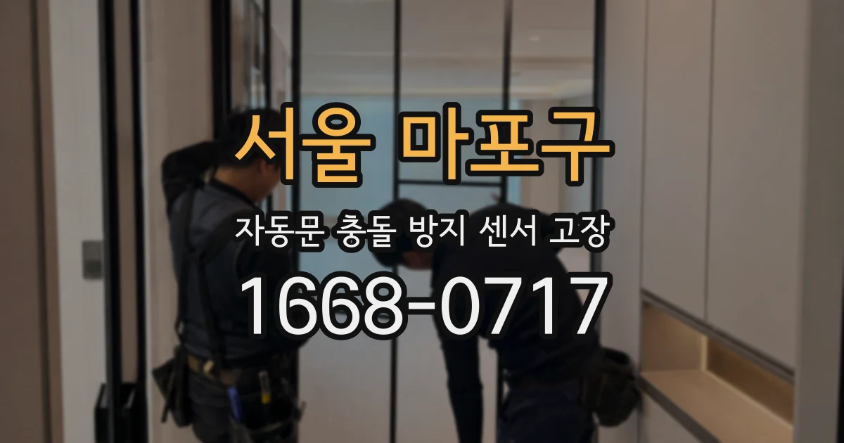 서울 마포구 자동문 충돌 방지 센서 고장