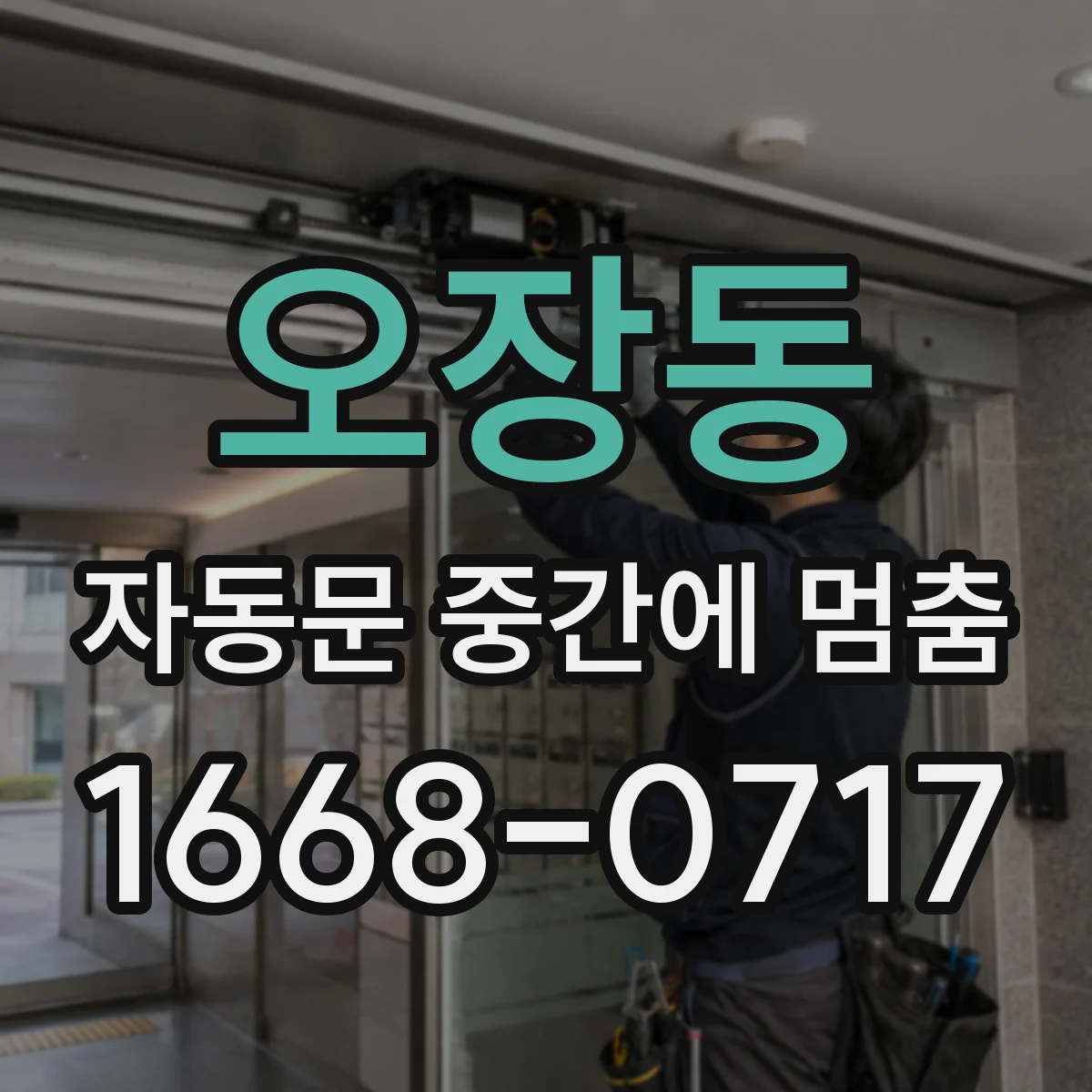 오장동 자동문 중간에 멈춤