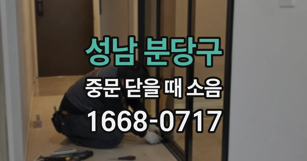 성남 분당구 중문 닫을 때 소음