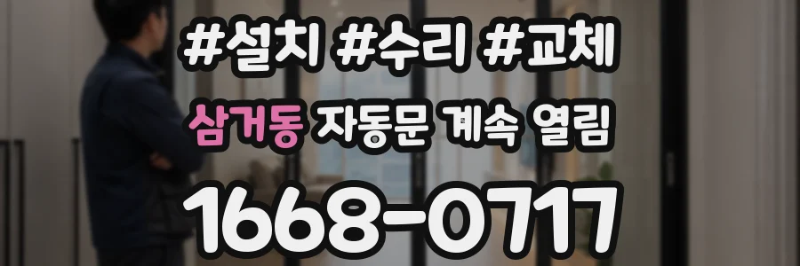 삼거동 자동문 계속 열림