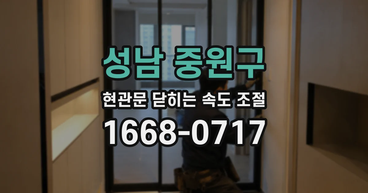 성남 중원구 현관문 닫히는 속도 조절