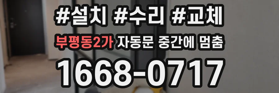 부평동2가 자동문 중간에 멈춤