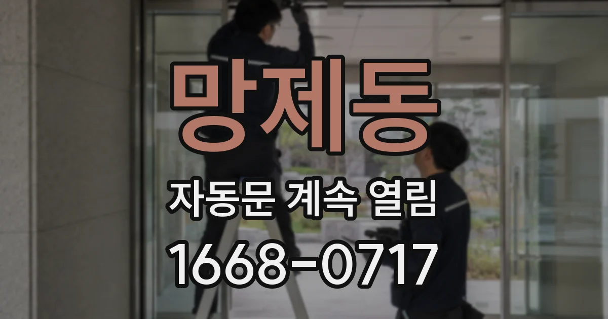 망제동 자동문 계속 열림