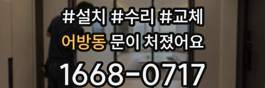 어방동 문이 처졌어요