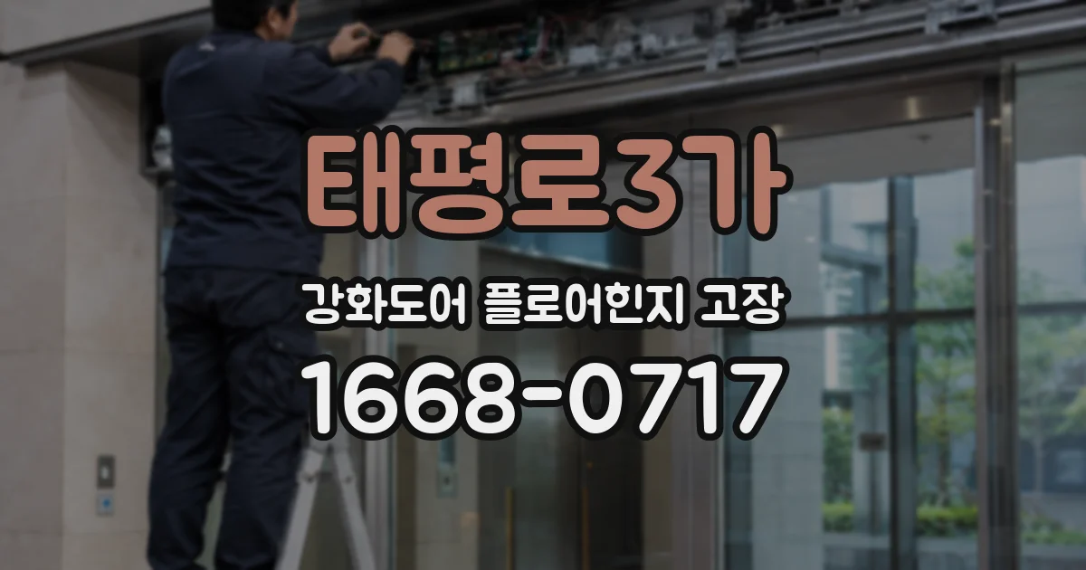 태평로3가 강화도어 플로어힌지 고장