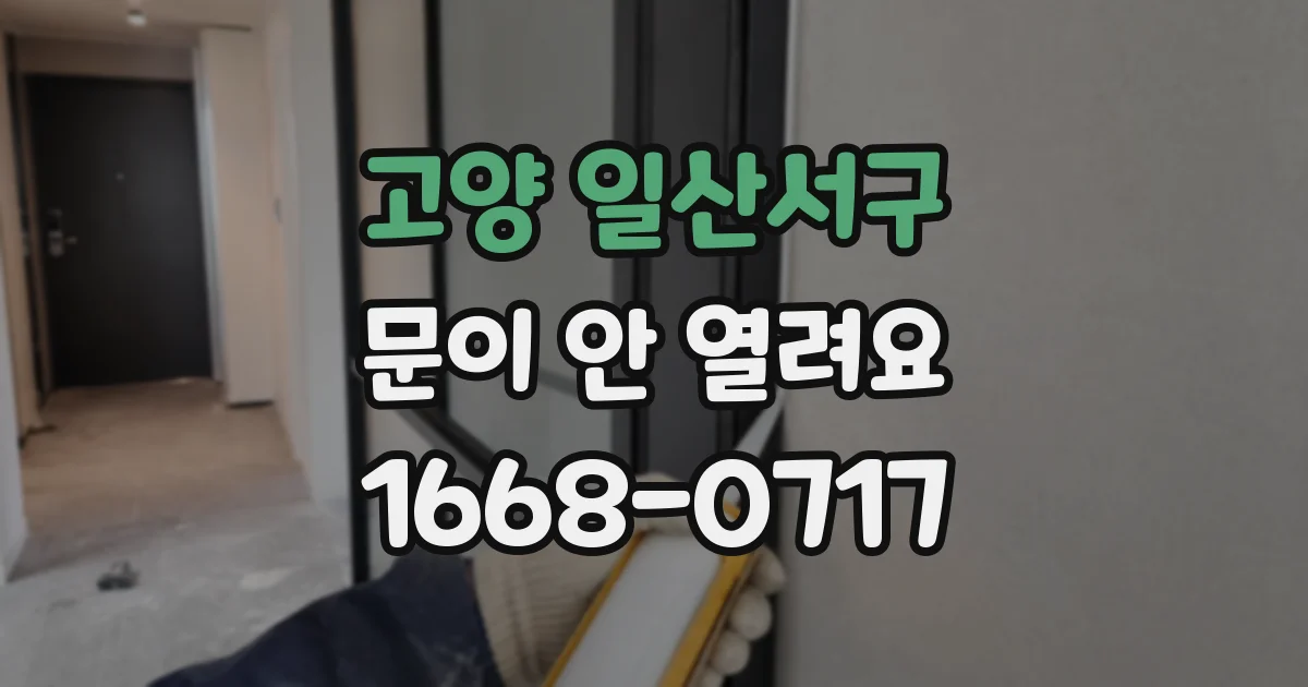 고양 일산서구 문이 안 열려요