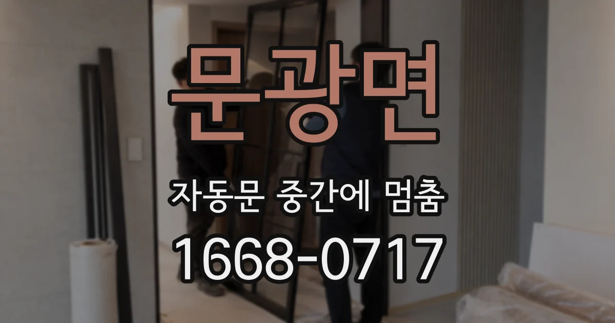 문광면 자동문 중간에 멈춤
