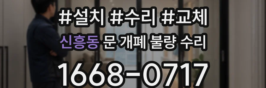 신흥동 문 개폐 불량 수리