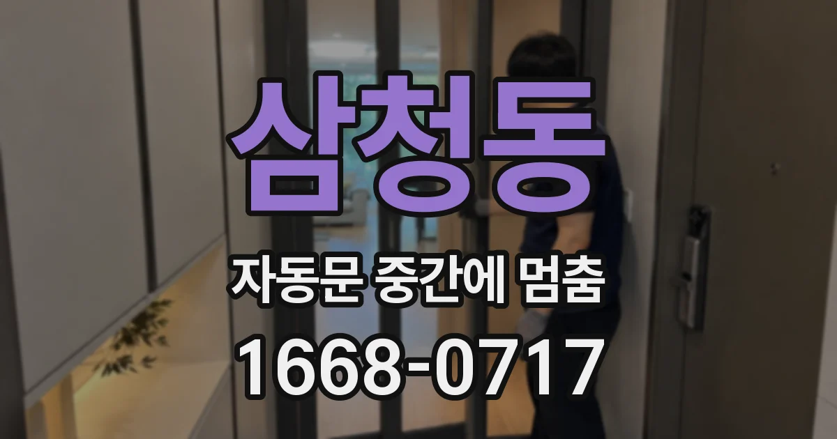 삼청동 자동문 중간에 멈춤