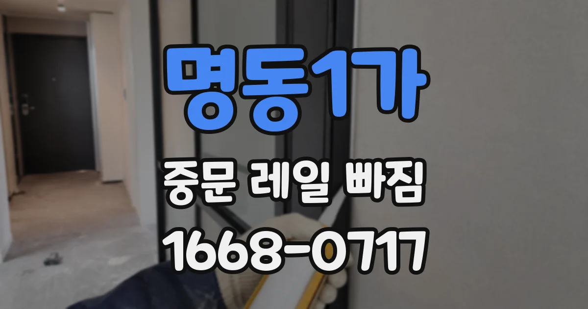 명동1가 중문 레일 빠짐