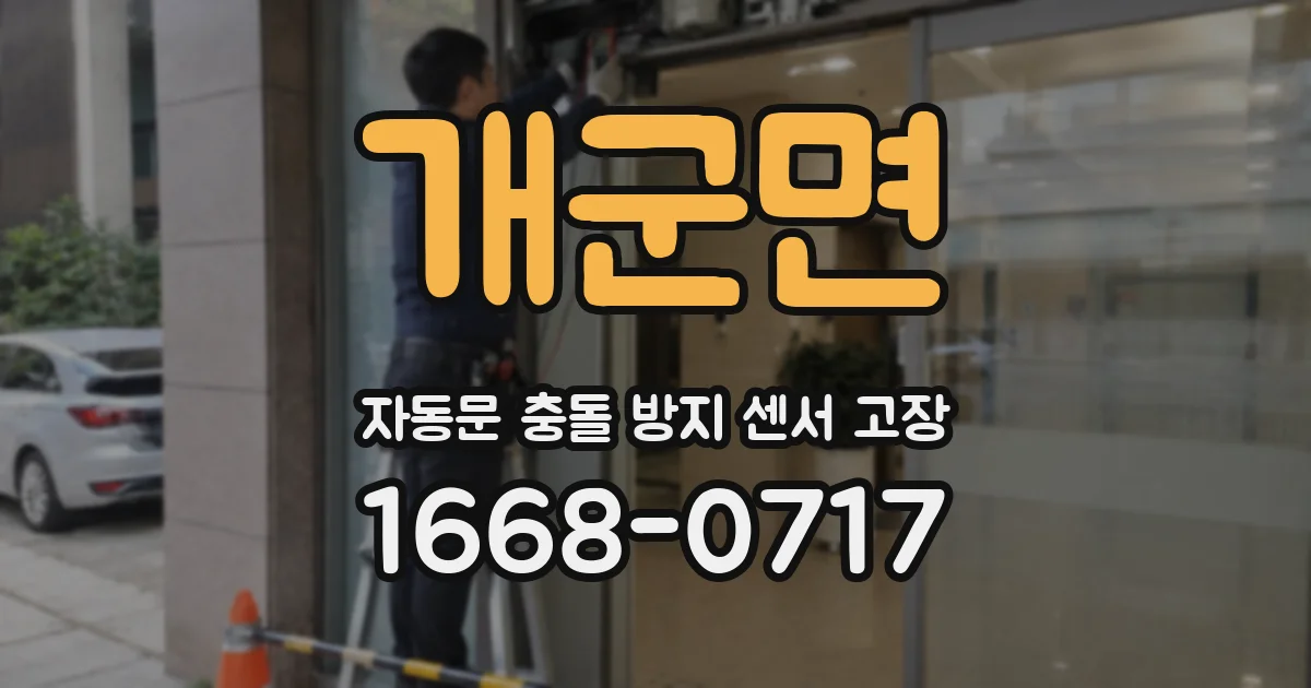 개군면 자동문 충돌 방지 센서 고장